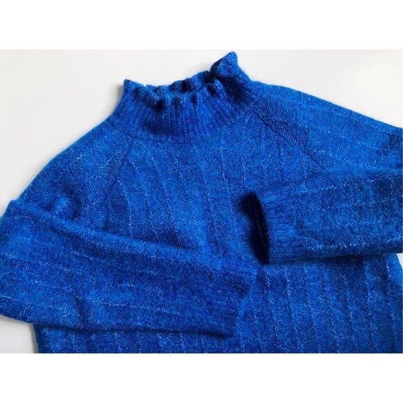 Sezane Loris Jumper Long Sleeve Wool Sweater Flash Blue Size Medium - Picture 5 of 8